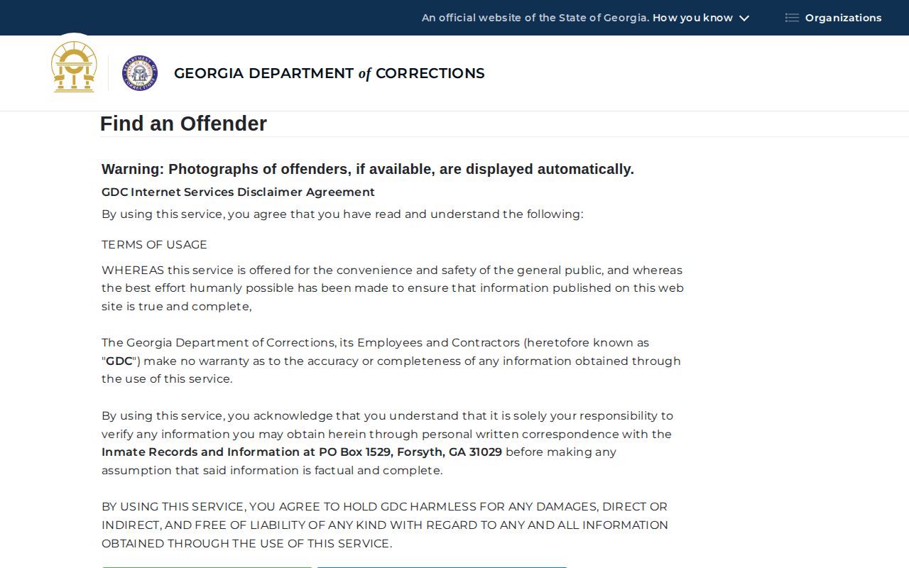 Georgia offender search for Putnam County released inmates